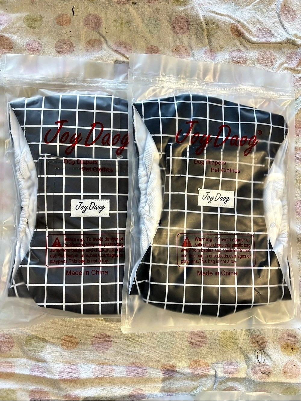 2 Pack-JoyDogg Checkered Bags in Black & White NWT